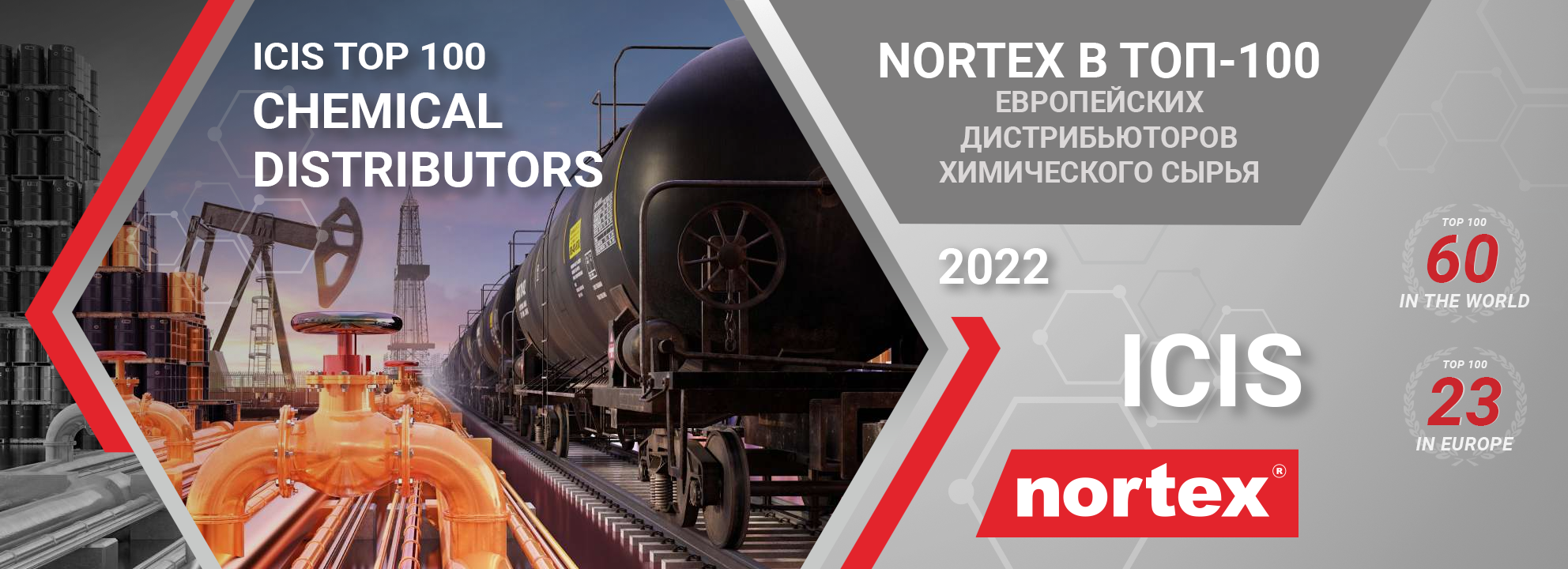 Nortex в TOП-100 Европейских дистрибьюторов химического сырья 2022